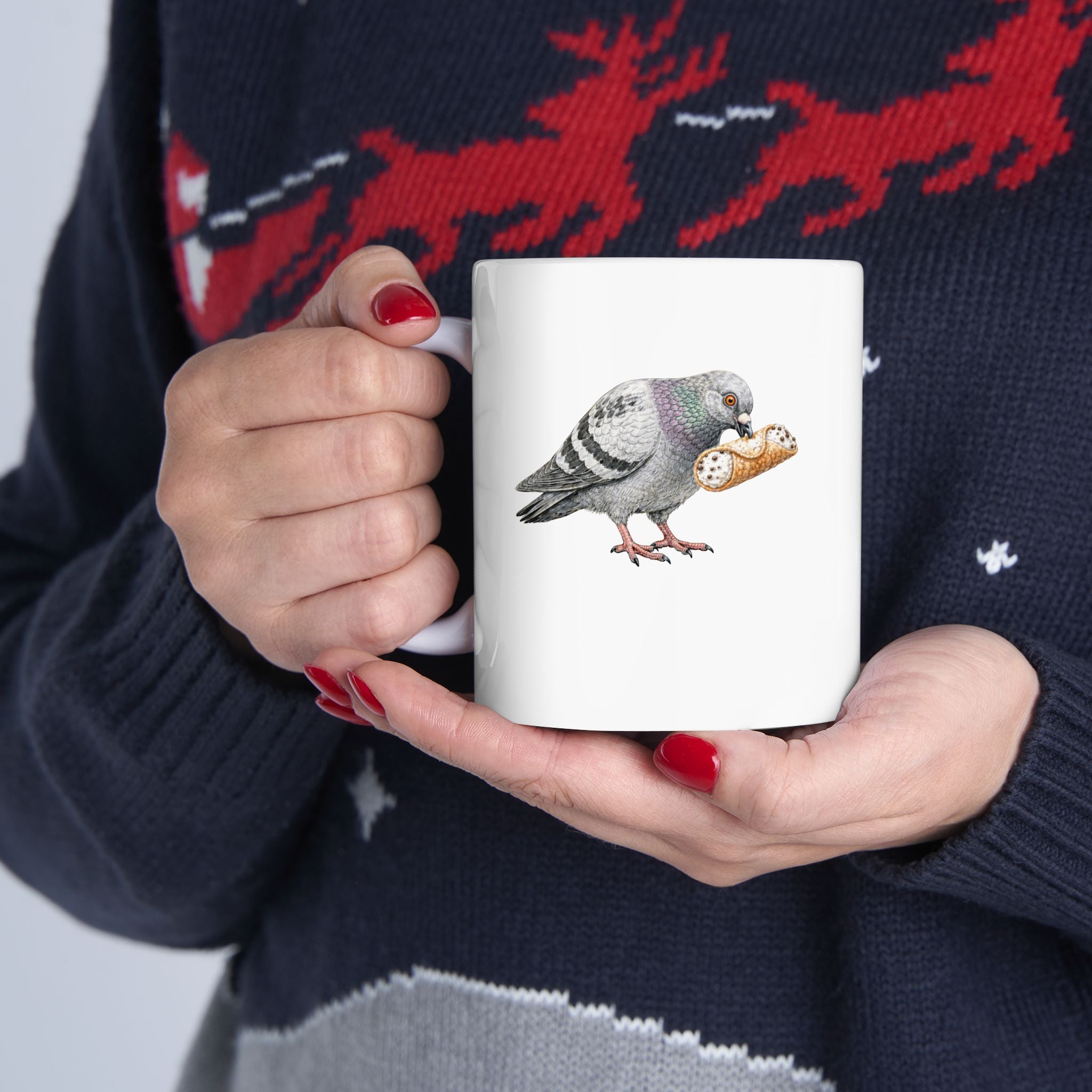 Customizable Arthur Avenue NYC Pigeon Mug | Cannoli Bird Lovers Ceramic Coffee Cup