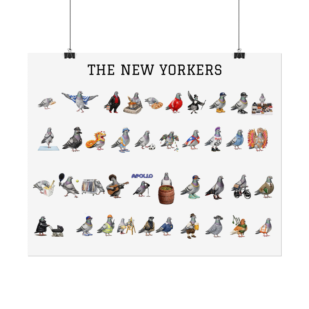 The New Yorkers Neighborhood Pigeons Rolled Poster | NYC Pigeon Gift for Bird Lovers