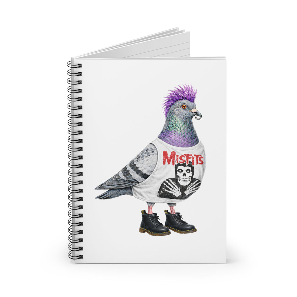 Customizable East Village NYC Pigeon Spiral Journal | Punk Rocker Misfits Bird Lovers Notebook