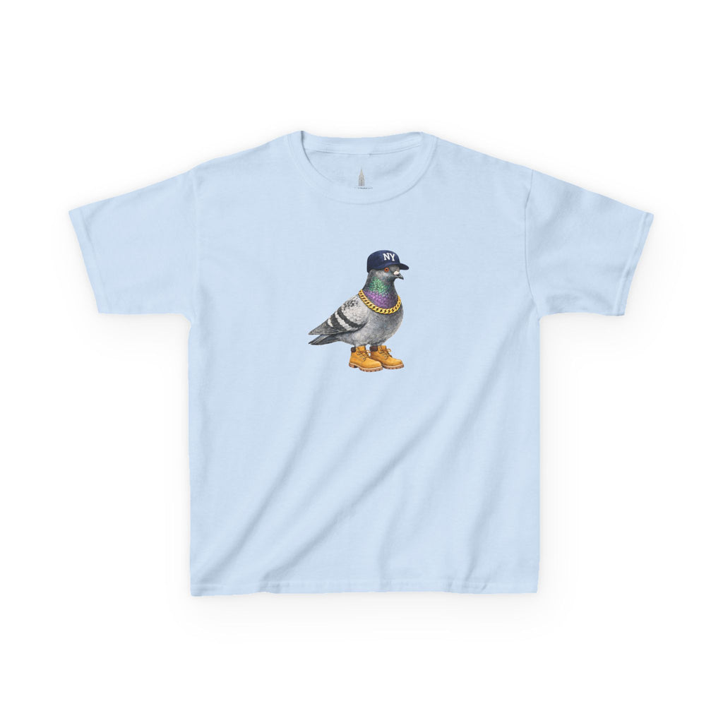 Camiseta infantil personalizable con paloma del Bronx de Nueva York — Camiseta con simpático pájaro aficionado al béisbol para niños