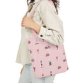 Icons of The Hamptons Pink Canvas Tote — Lighthouse, Windmill, Lobster Sailboat Icons