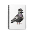 Customizable Chelsea NYC Pigeon Spiral Journal | LGBTQ Black Leather Biker Bird Lovers Notebook