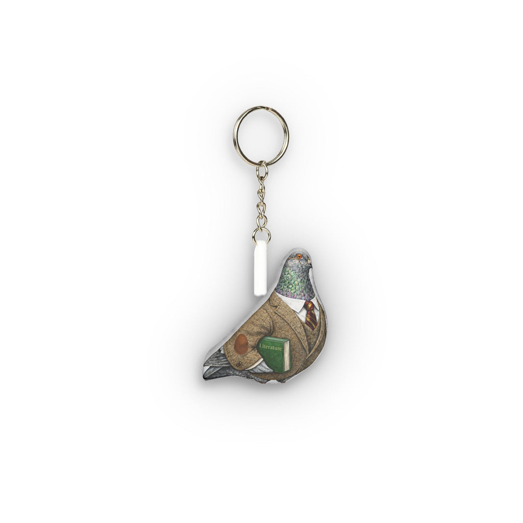 Morningside Heights NYC Pigeon Mini Plush Keychain |  Manhattan Professor Bird Lovers Plushie Bag Charm