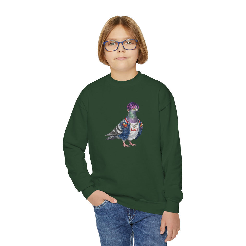 Sudadera de cuello redondo para niños con paloma de Koreatown, Nueva York, personalizable, para niños, suéter de pájaro para amantes de KPop de Nueva York