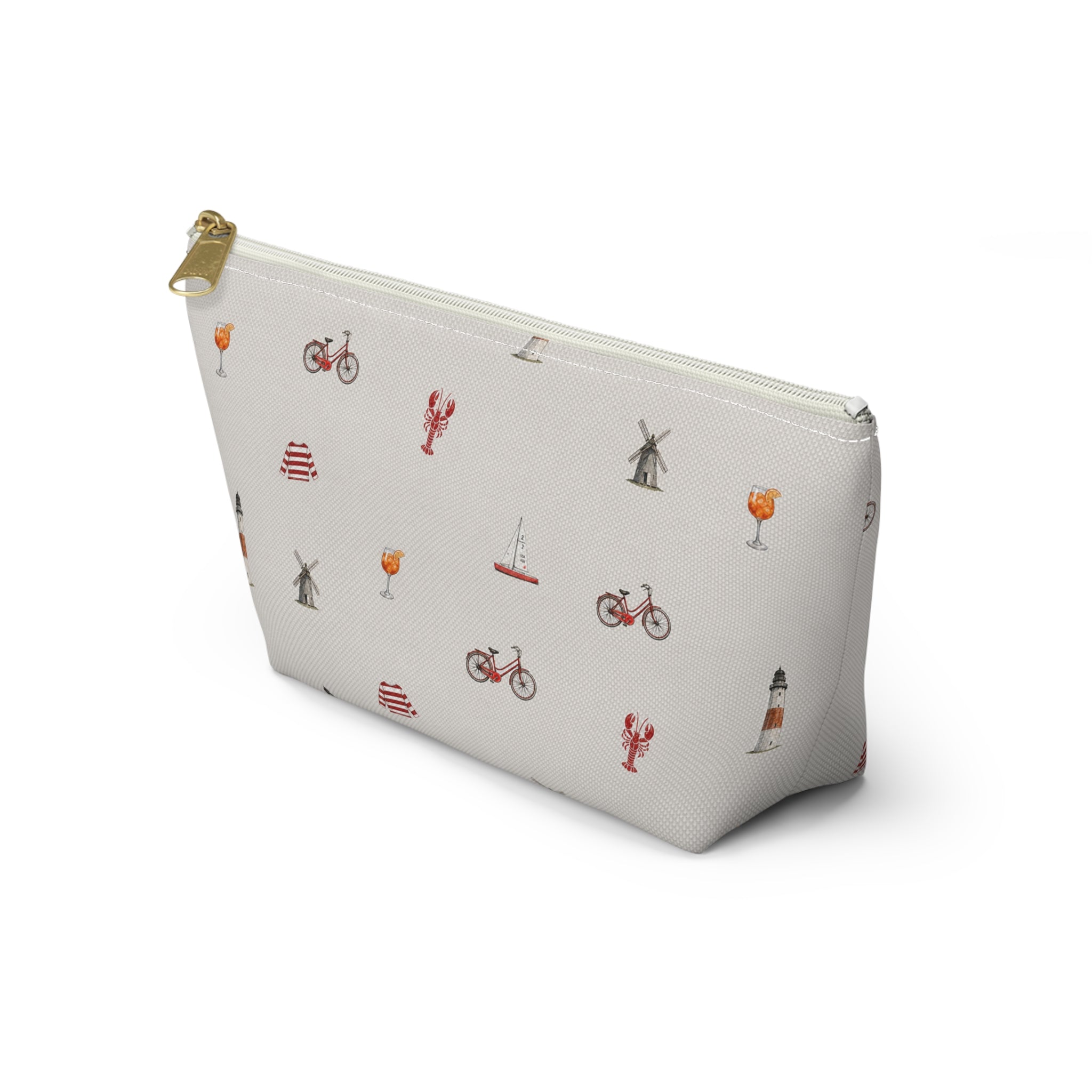 Icons of The Hamptons Heather Gray Accessory Pouch — T-Bottom Makeup Bag