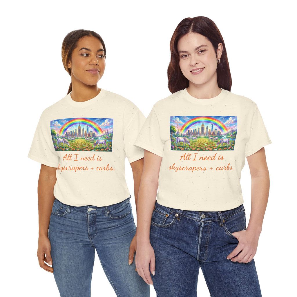 NYC Skyscrapers and Carbs T-Shirt | New York Is a Fairy Tale City Tee