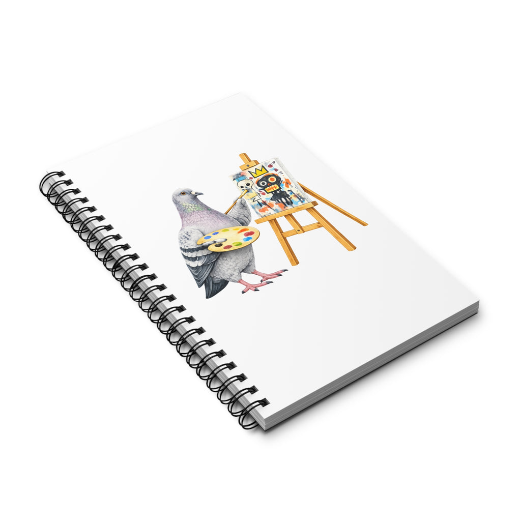 Customizable SoHo NYC Pigeon Spiral Journal |  New York Basquiat Artist Painter Bird Lovers Notebook