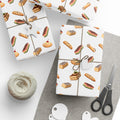 Italian Bakery Pastry Pattern Gift Wrap Paper | White Bakery Pastries Biscotti Tiramisu Rainbow Cookies Wrapping Paper Roll