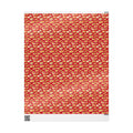 Italian Food Pattern Red Gift Wrap Paper | Pasta Spaghetti Rigatoni Meatball Sub Wrapping Paper Roll, Foodie Party Wrap