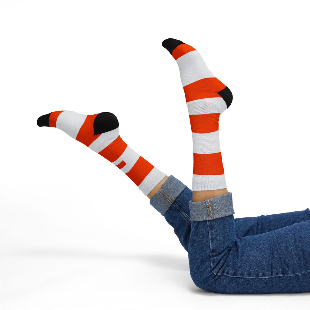 NYC Orange Steam Funnel Socks — Steamy Feet Sublimation Socks