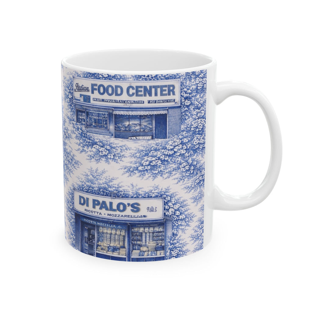 Little Italy Blue Toile de Jouey Cityscape Mug | NYC Chinoiserie Ceramic Coffee Cup