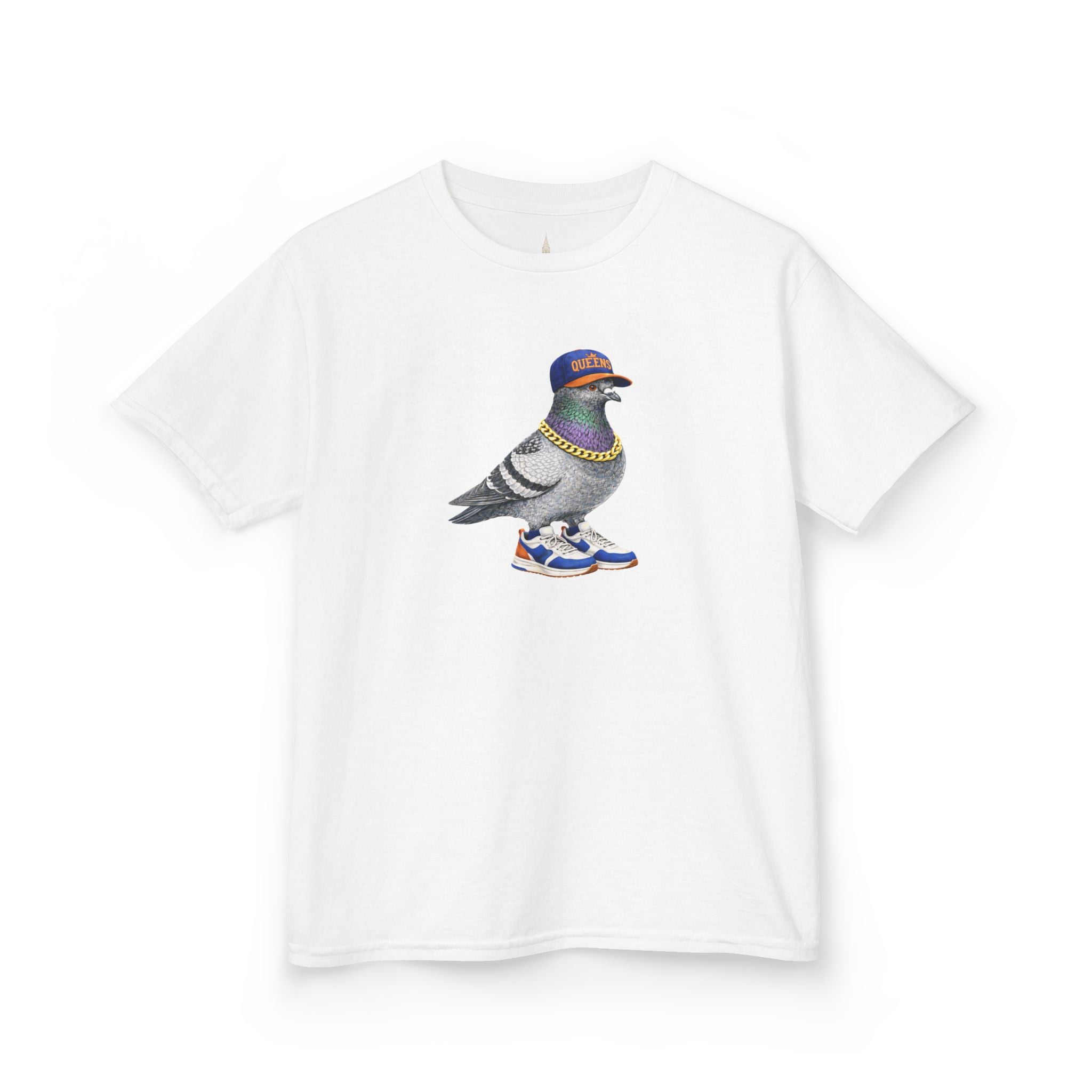Customizable Queens NYC Pigeon Kid Tee —  Cute Bird  Baseball Fan T-Shirt for Children