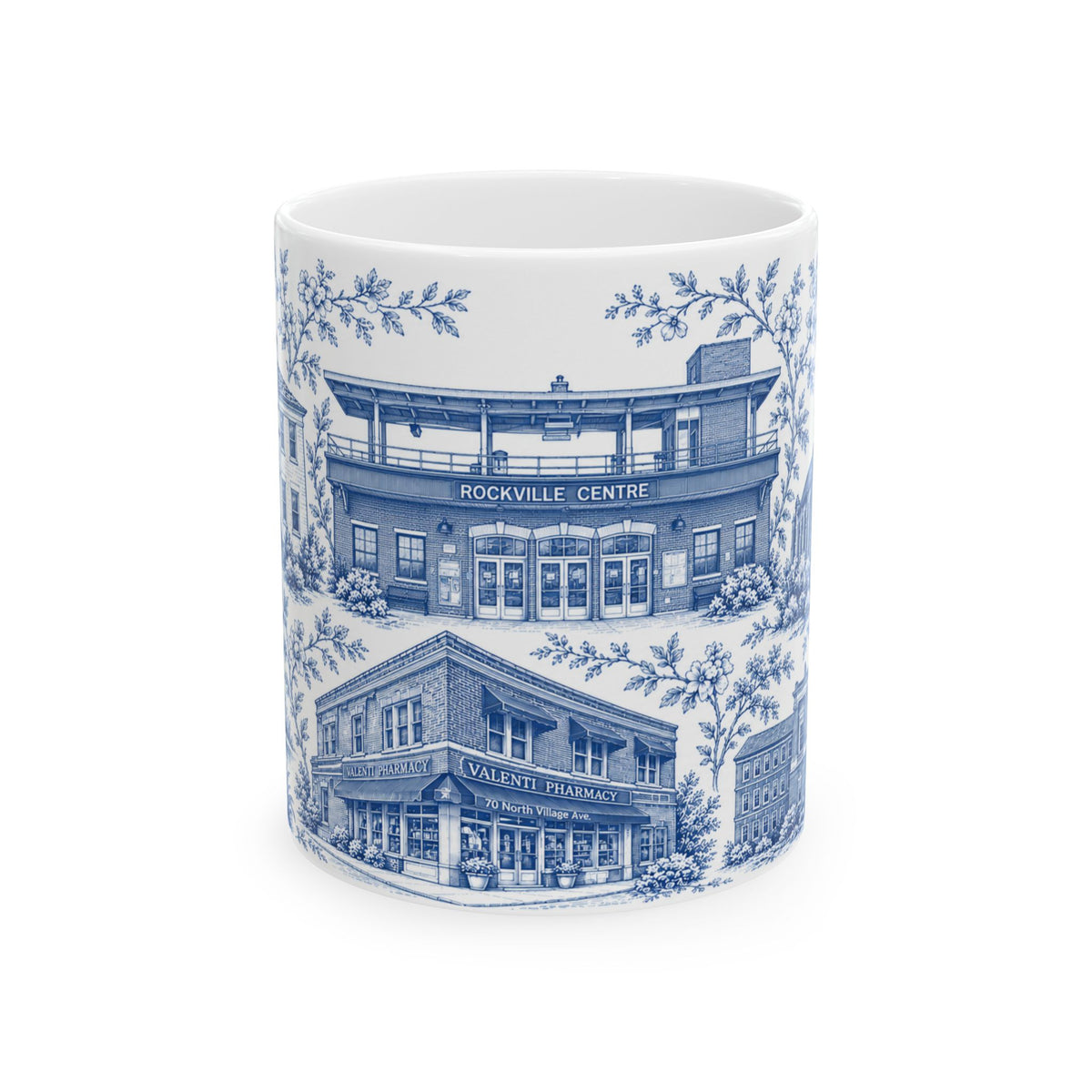 Rockville Center Blue Toile de Jouy 11 oz Mug