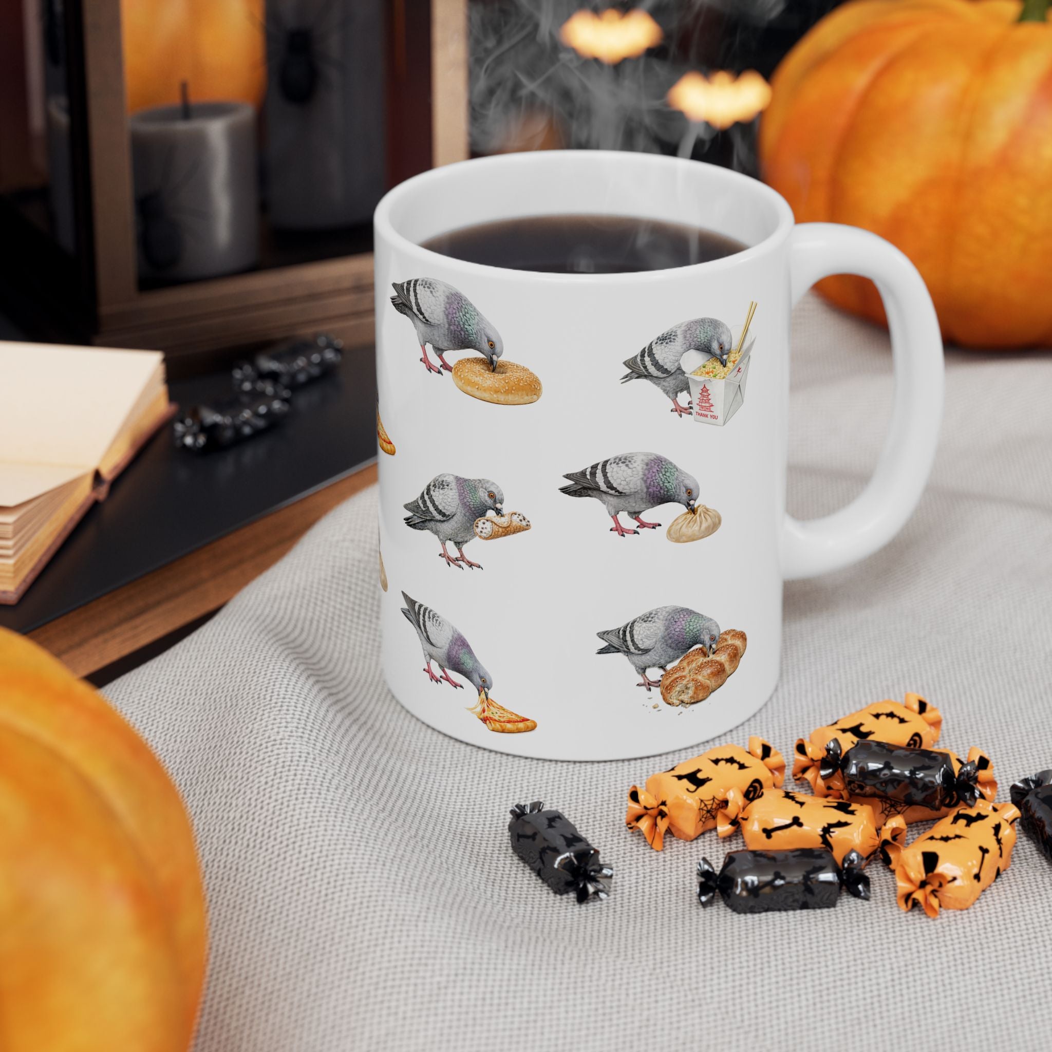 NYC Pigeon New York Food Influencer Ceramic Mug — NYC Foodie Coffee Mug 11oz