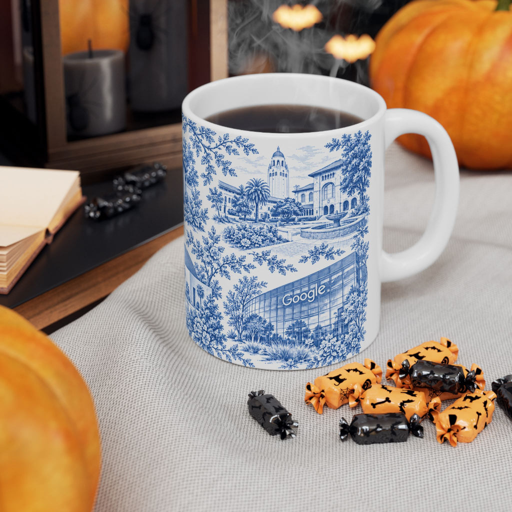 Silicon Valley Blue Toile de Jouy 11oz Ceramic Mug