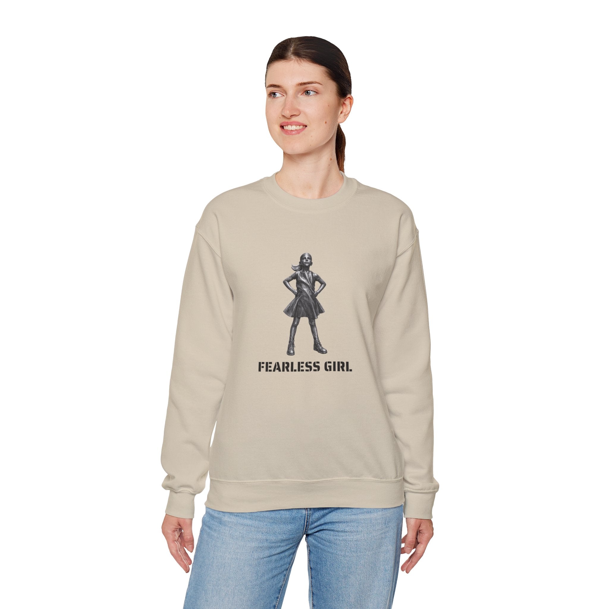 Sudadera con gráfico de la estatua Fearless Girl | Empoderamiento de Nueva York, Suéter con diseño feminista