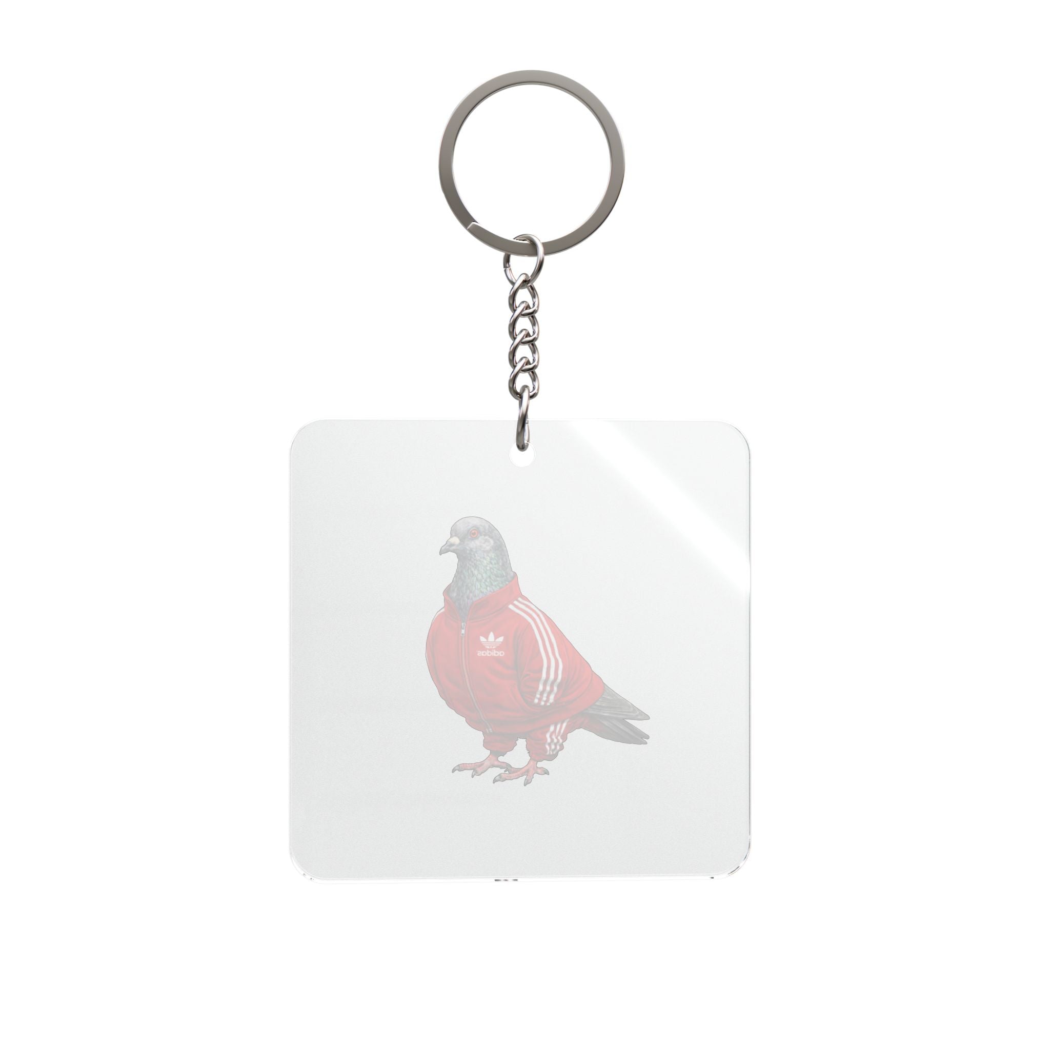 Cusomizable Brighton Beach NYC Pigeon Square Keychain | Brooklyn Track Suit Bird Lovers Keyring