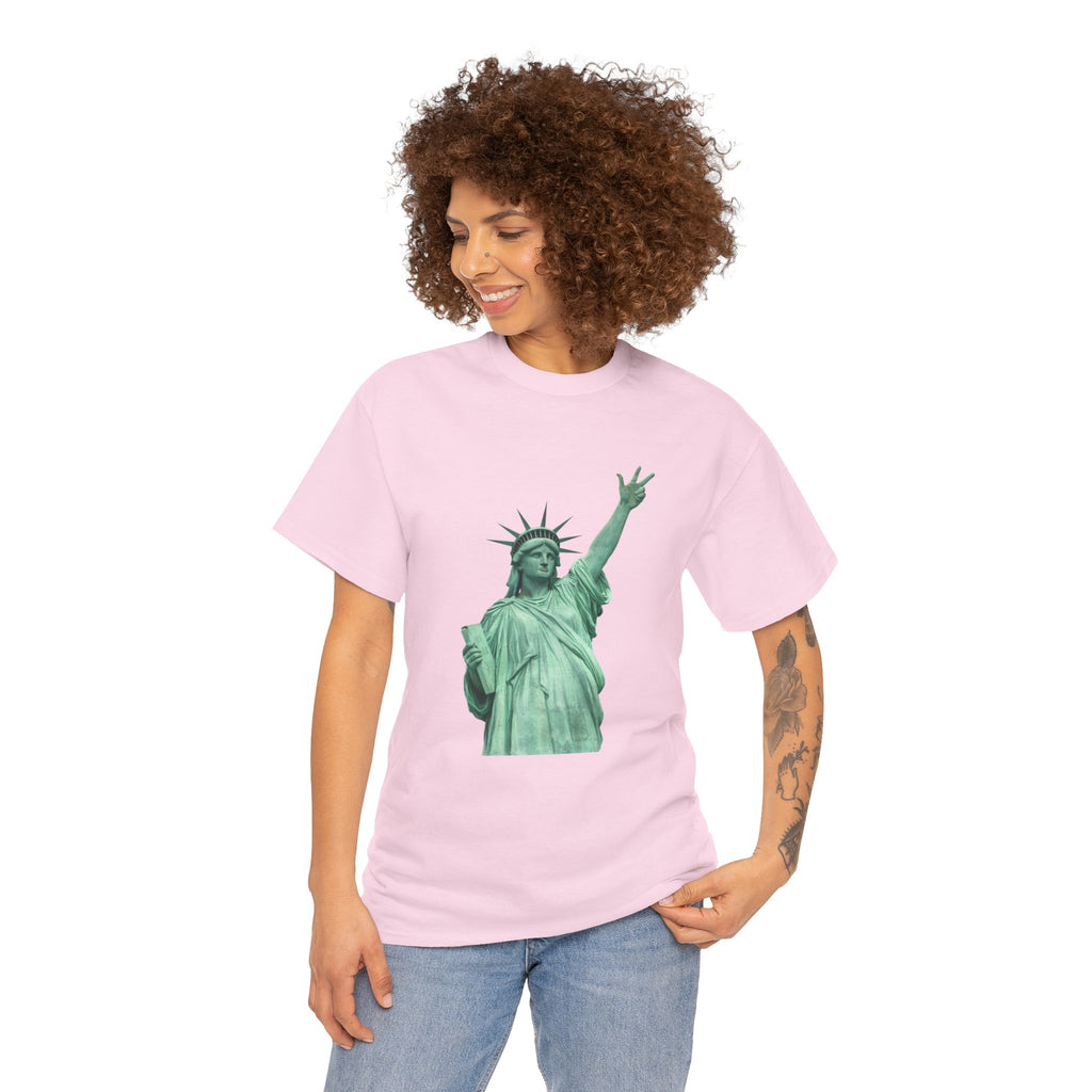 Customizable Statue of Liberty Three Points T-Shirt | NYC Jalen Brunson Basketball 3 Point Shot Tee