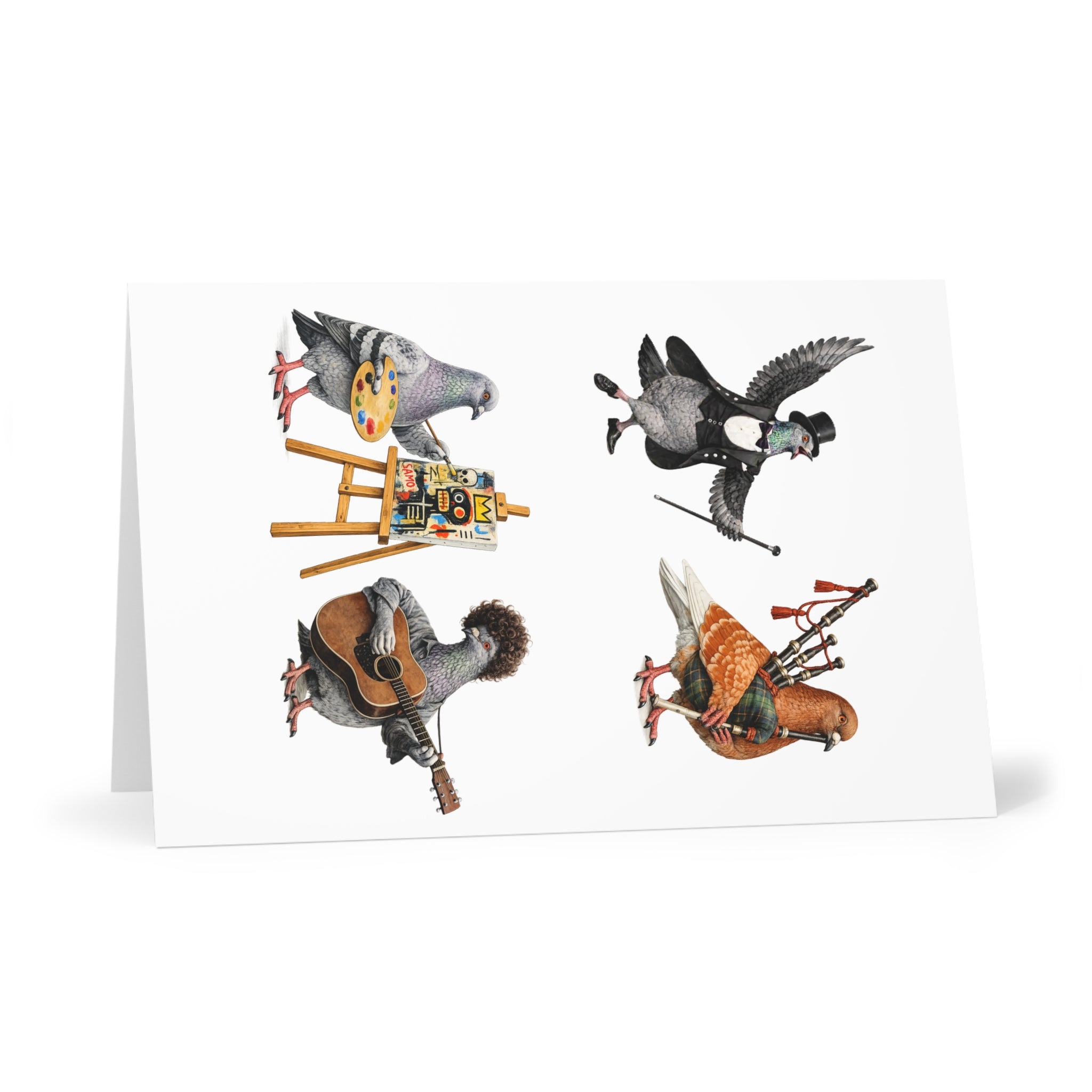 Talented Bird NYC Pigeon Greeting Cards | Creative Artistic Bird Lover Card Pack of 7