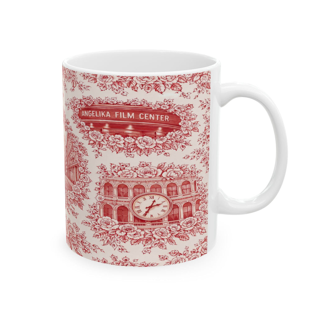 SoHo Red Toile de Jouy Mug | NYC Chinoiserie Ceramic Coffee Cup
