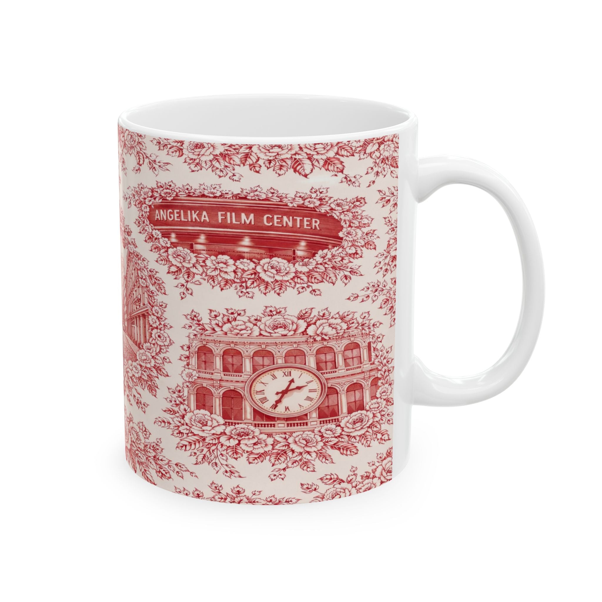SoHo Red Toile de Jouy Mug | NYC Chinoiserie Ceramic Coffee Cup