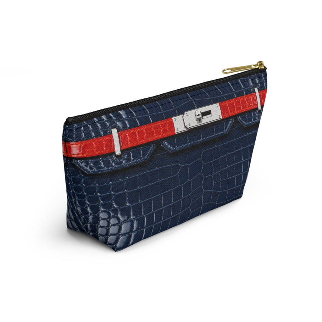 Canal Street Navy Croc Makeup Bag —  T-Bottom Travel Bag