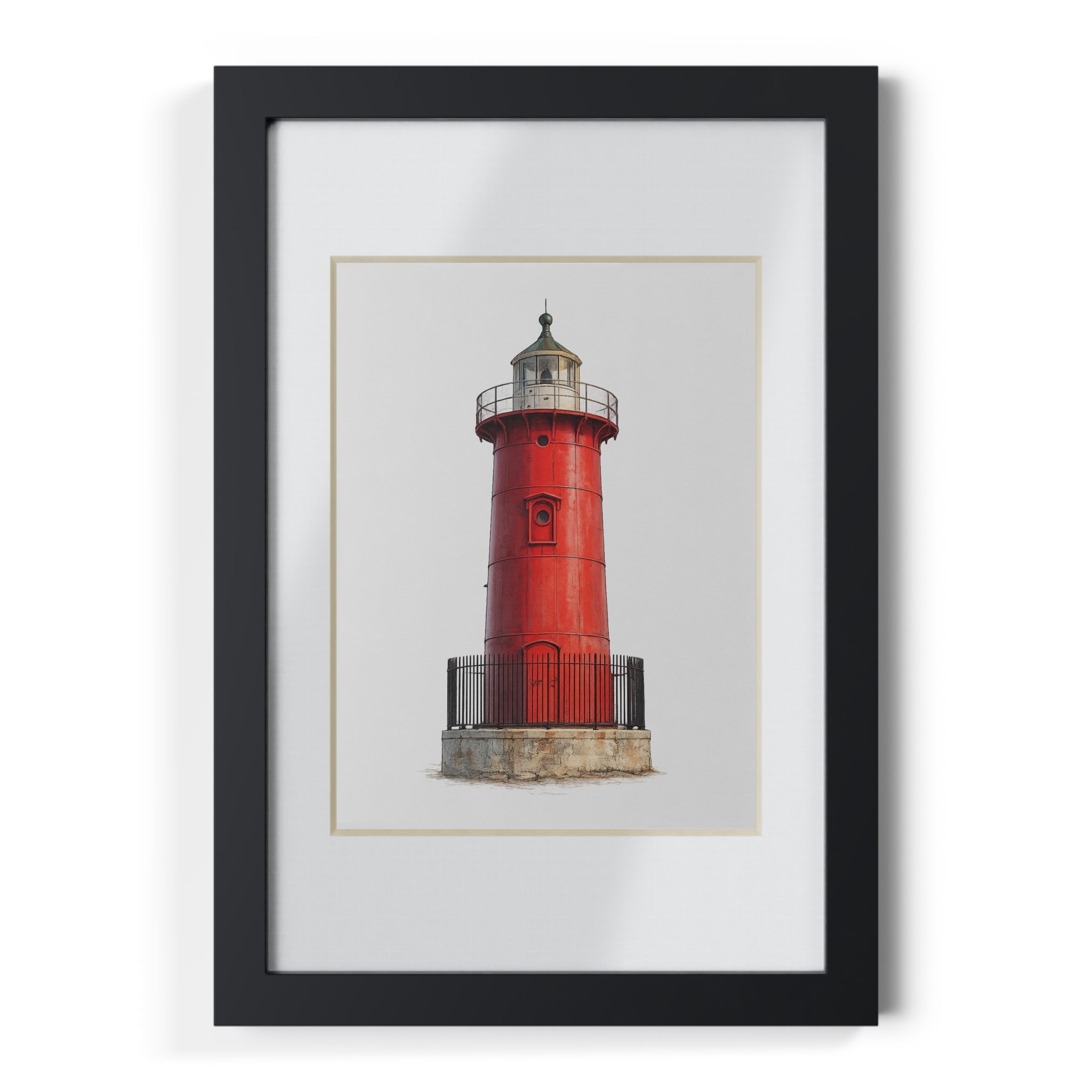 Washington Heights Little Red Lighthouse Sketch | Drawing in Black Frame