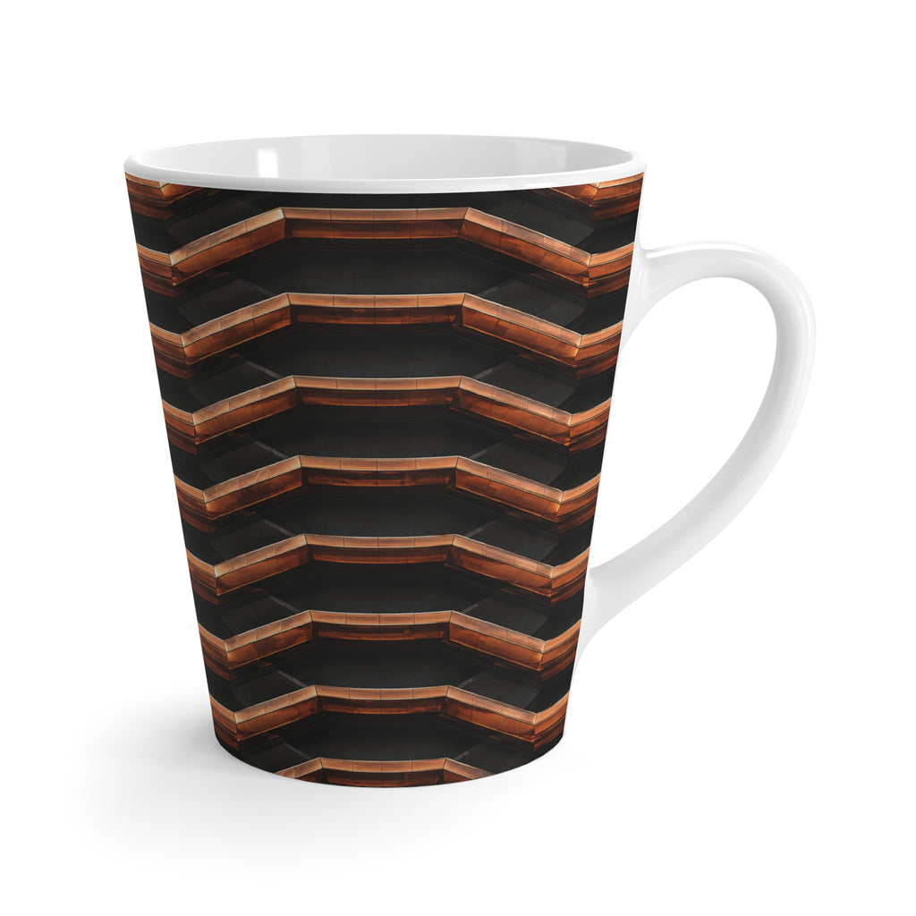 Tea Vessel — Modern Copper Chevron Pattern Ceramic Tea Cup