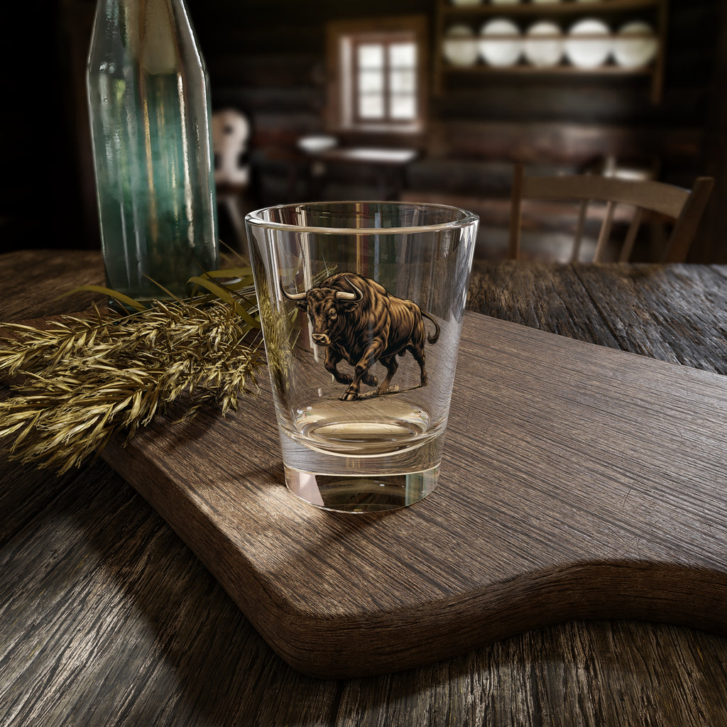 Wall Street Bull Market Shot Glass | 1.5oz Charging Bull Glass Shooter
