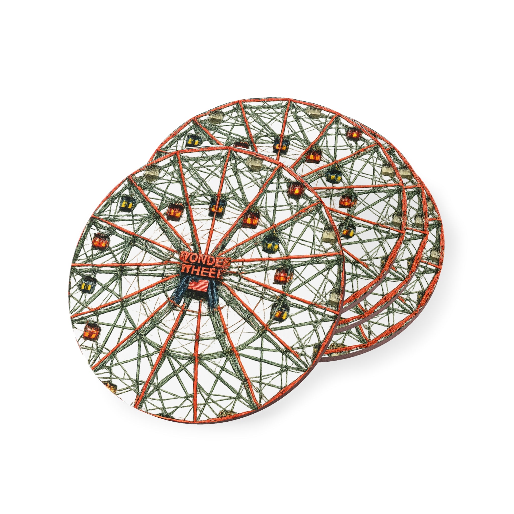 Coney Island Ferris Wheel Cork Back Coaster | Amusement Park Ride Drink Mat