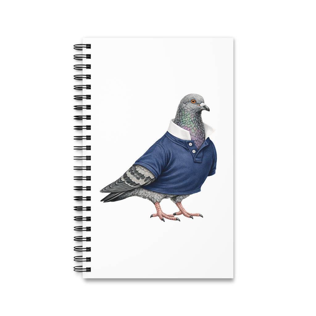 Customizable Upper East Side NYC Pigeon Spiral Journal | UES Preppy Polo Bird Lovers Notebook