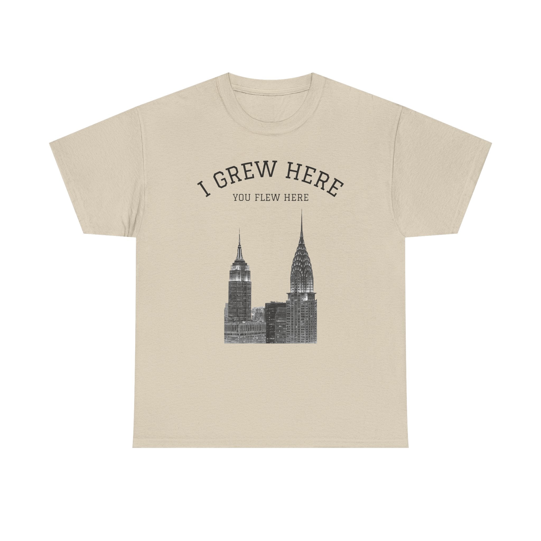 New York City Skyline Tee | I Grew Here You Flew Here Empire State & Chrysler Buildings Manhattan Tee