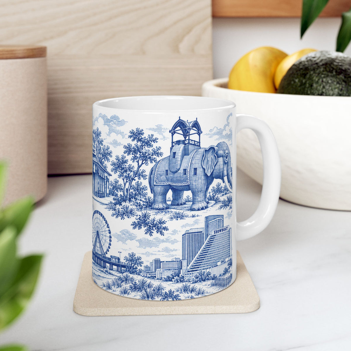 Atlantic City Blue Toile de Jouy 11oz Mug