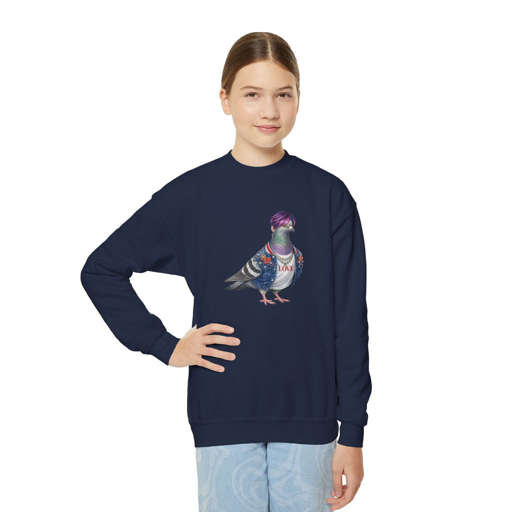 Sudadera de cuello redondo para niños con paloma de Koreatown, Nueva York, personalizable, para niños, suéter de pájaro para amantes de KPop de Nueva York