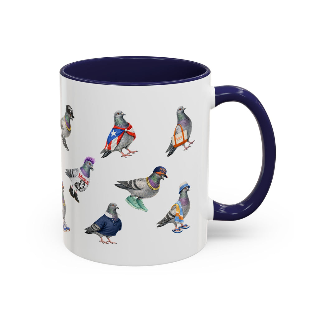 Pigeons of New York Colorful Mug | NYC Pigeon Bird Lovers Coffee Cup