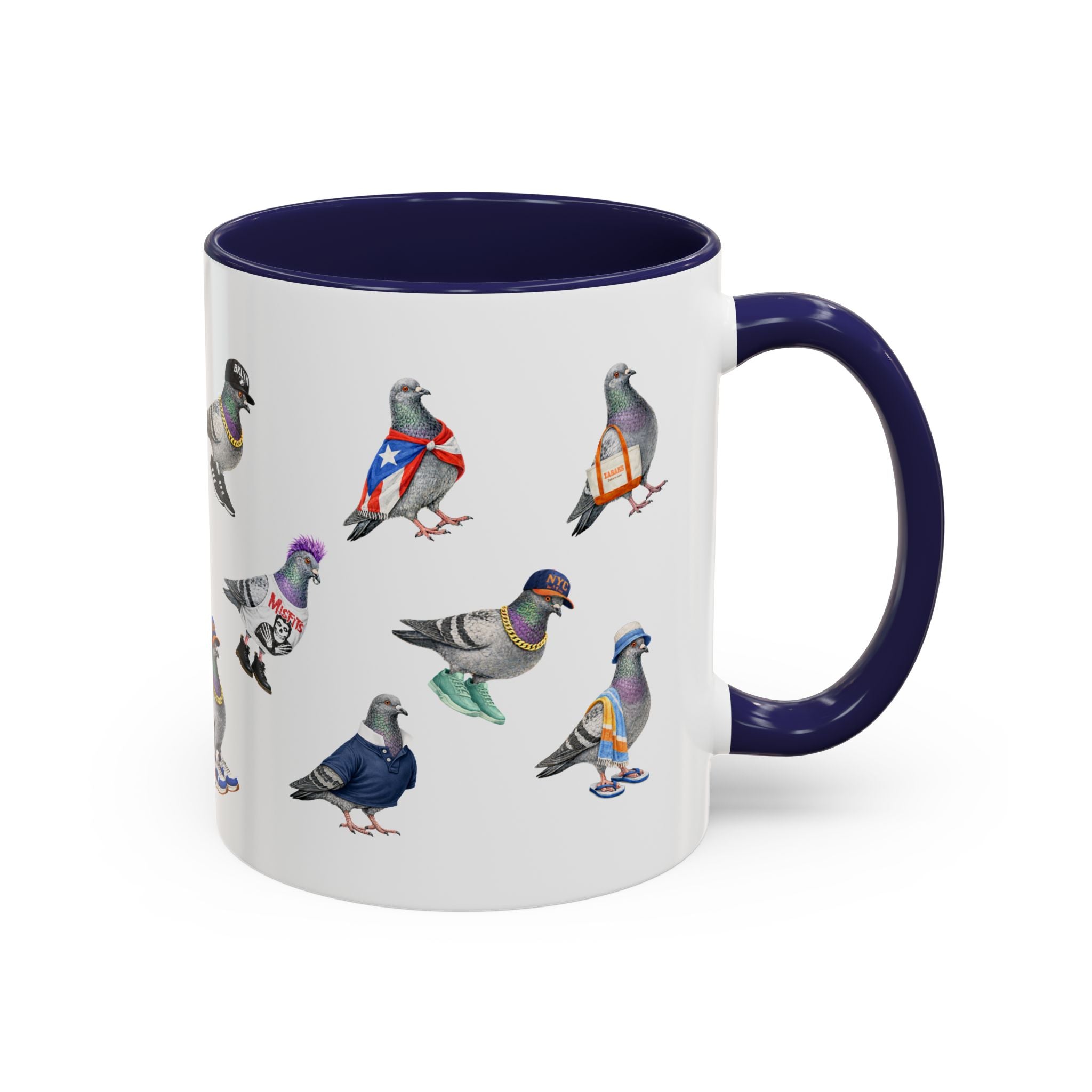 Pigeons of New York Colorful Mug | NYC Pigeon Bird Lovers Coffee Cup