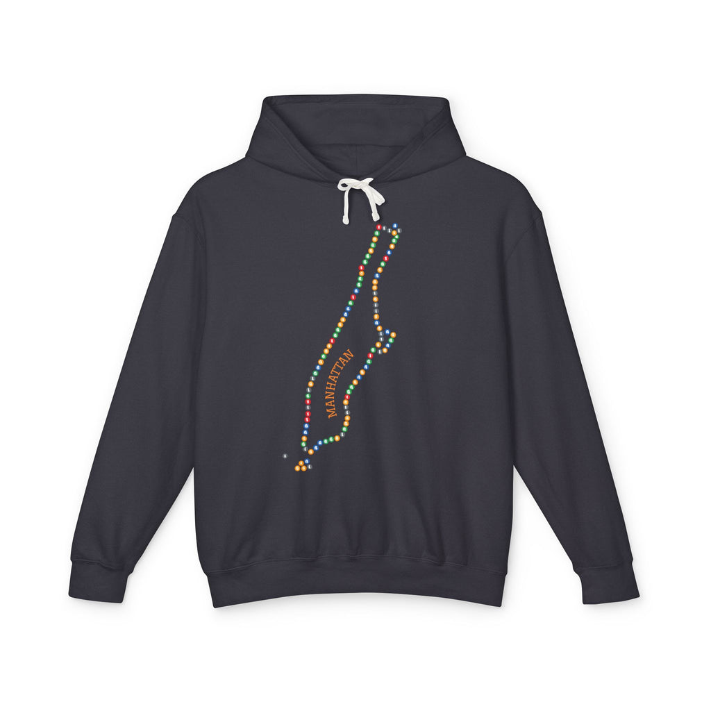Manhattan Map Subway  Hoodie | New York Borough Outline Hooded Sweatshirt