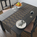 Art Deco Chrysler Building Navy & Gold Table Runner — NYC Elegant Geometric Tabletop Dining Decor