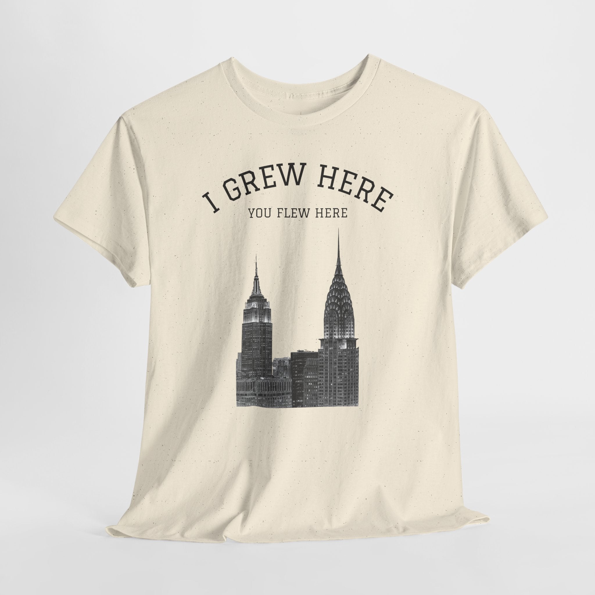 New York City Skyline Tee | I Grew Here You Flew Here Empire State & Chrysler Buildings Manhattan Tee