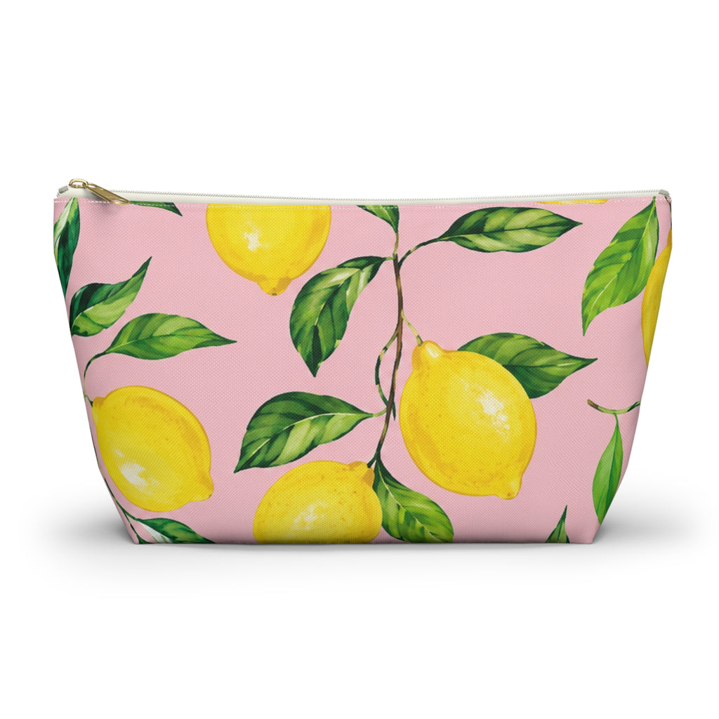 Little Italy Amalfi Pink and White with Lemon 2 Makeup Pouch —  T-Bottom Travel Bag