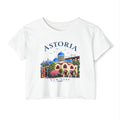 Astoria New York Crop Top T-shirt — Santorini-inspired Queens Tee