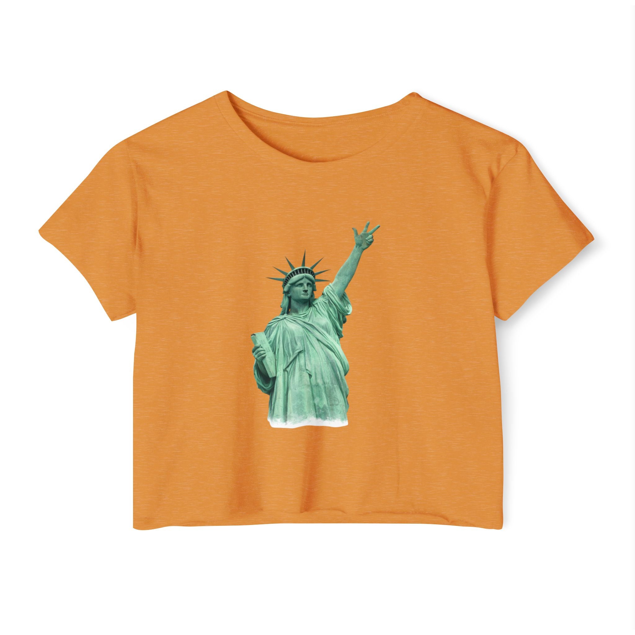 Statue of Liberty Three Points Crop Top Tee | New York Basketball Jalen Brunson T-shirt