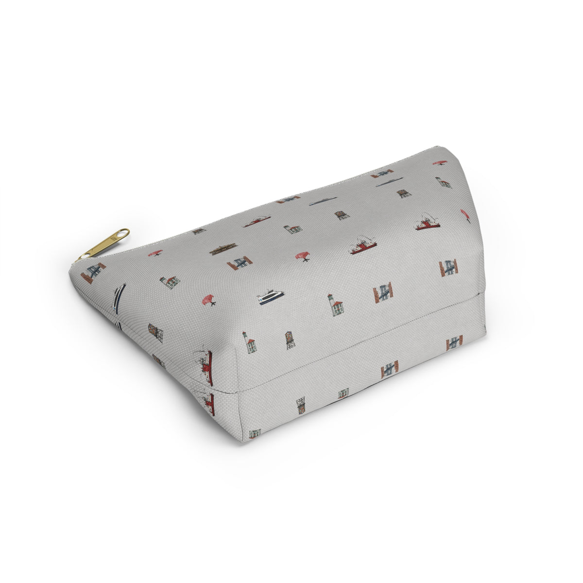 Icons of DUMBO Heather Gray Accessory Pouch — T-Bottom Makeup Bag