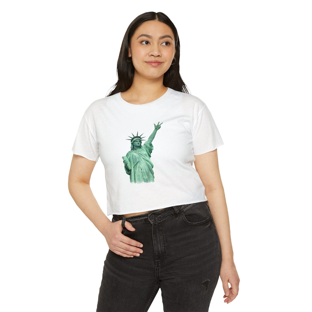 Statue of Liberty Three Points Crop Top Tee | New York Basketball Jalen Brunson T-shirt