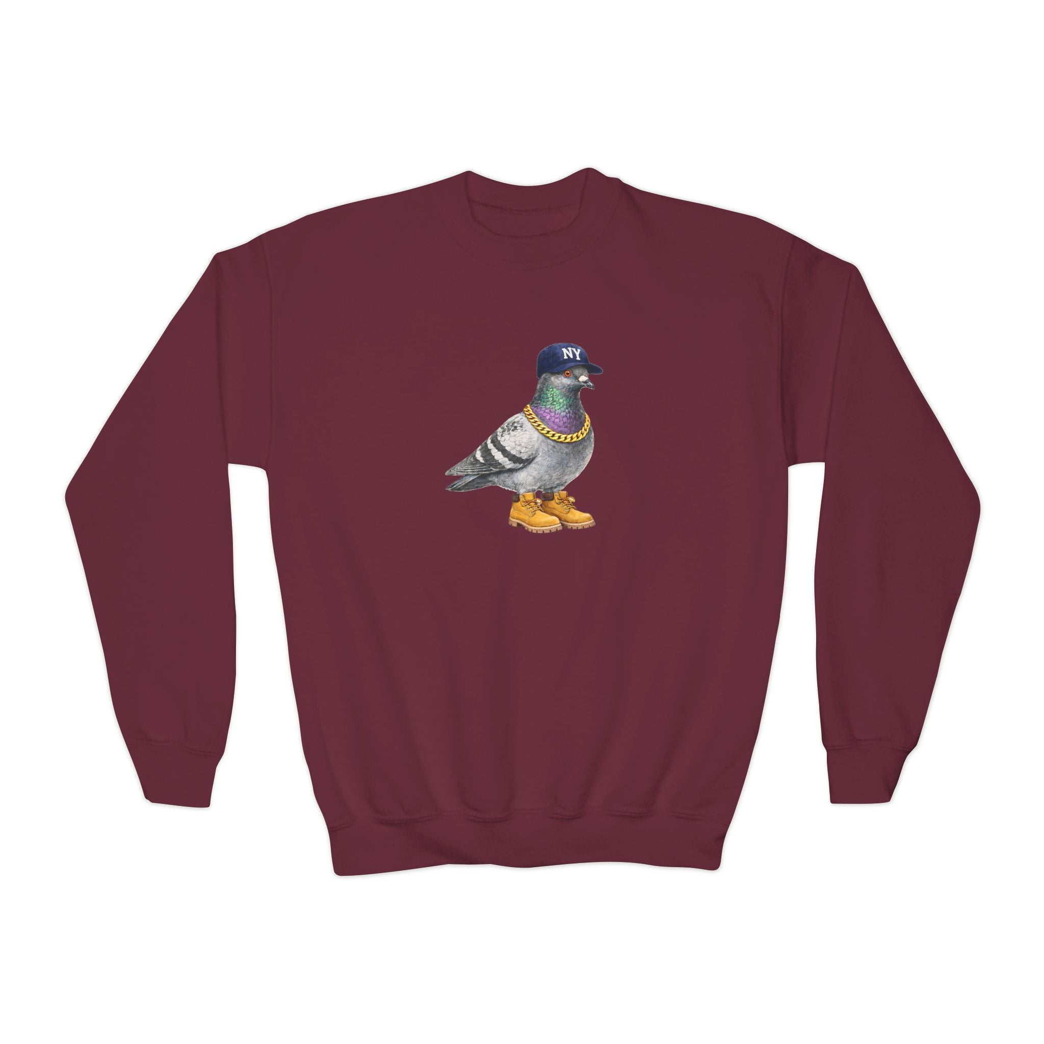 Bronx NYC Pigeon NYC Kids Crewneck Sweatshirt    New York Baseball Fan Bird Lover Childrens Sweater