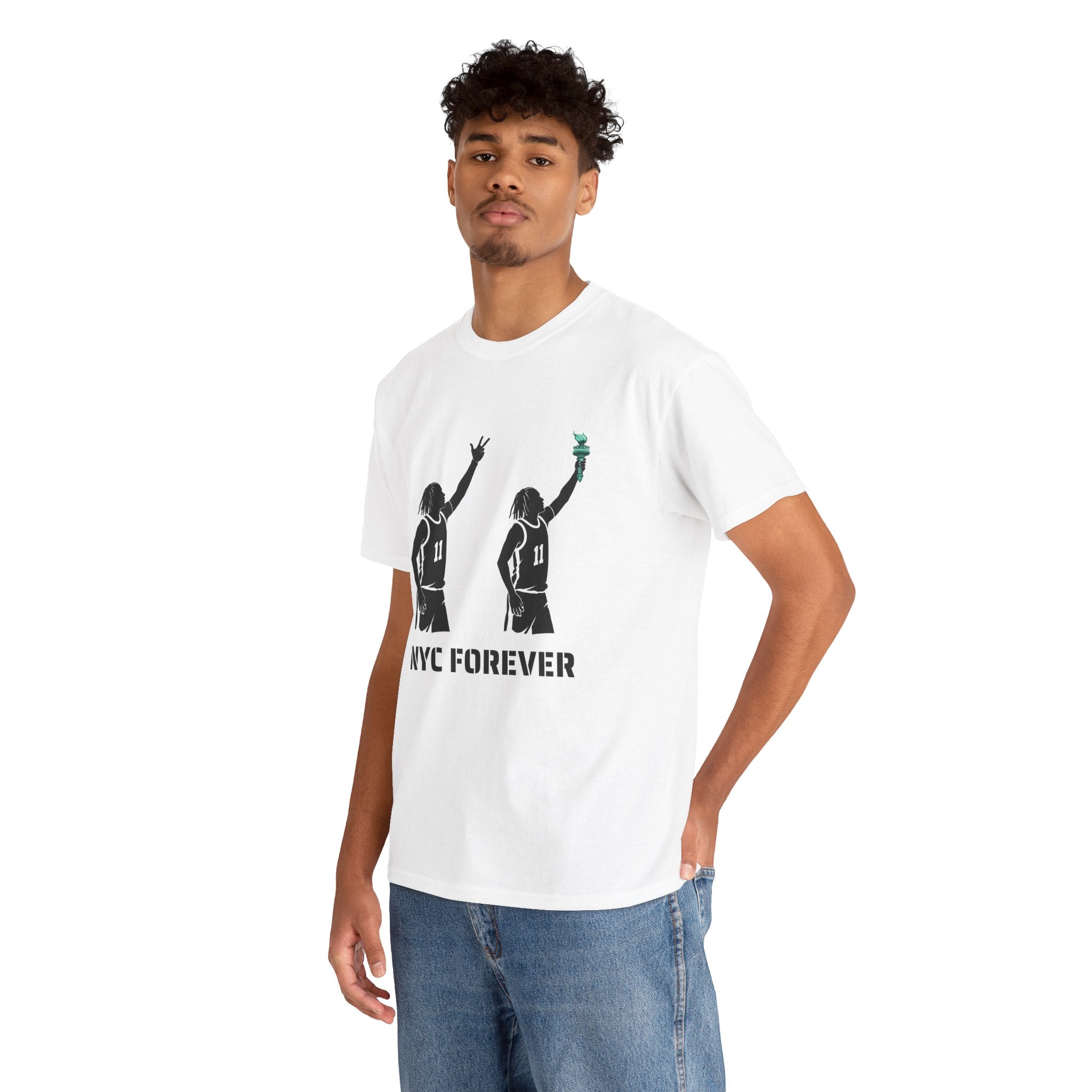New York Basketball Jalen Brunson Tee | NYC Icons Statue of Liberty T-shirt