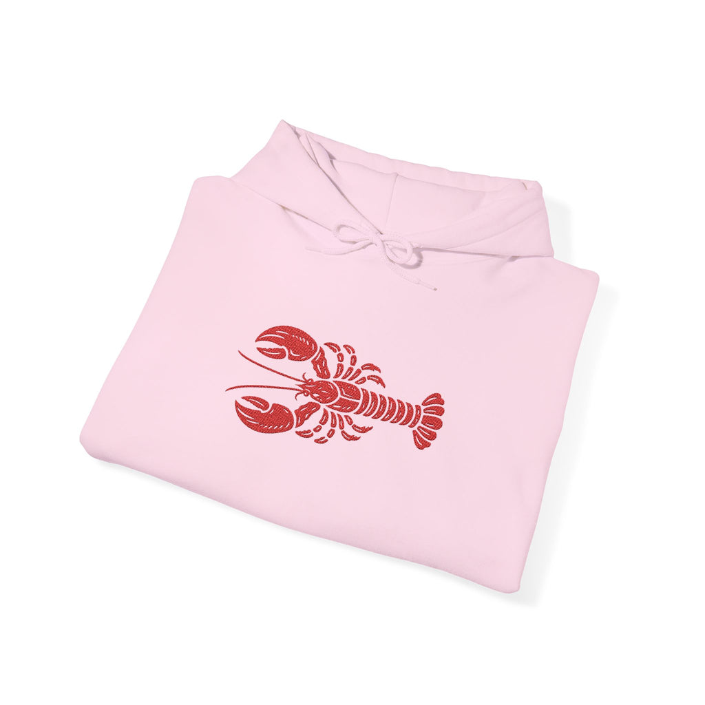 Hamptons Lobster Hoodie — Coastal Style Pink Hooded Swetshirt