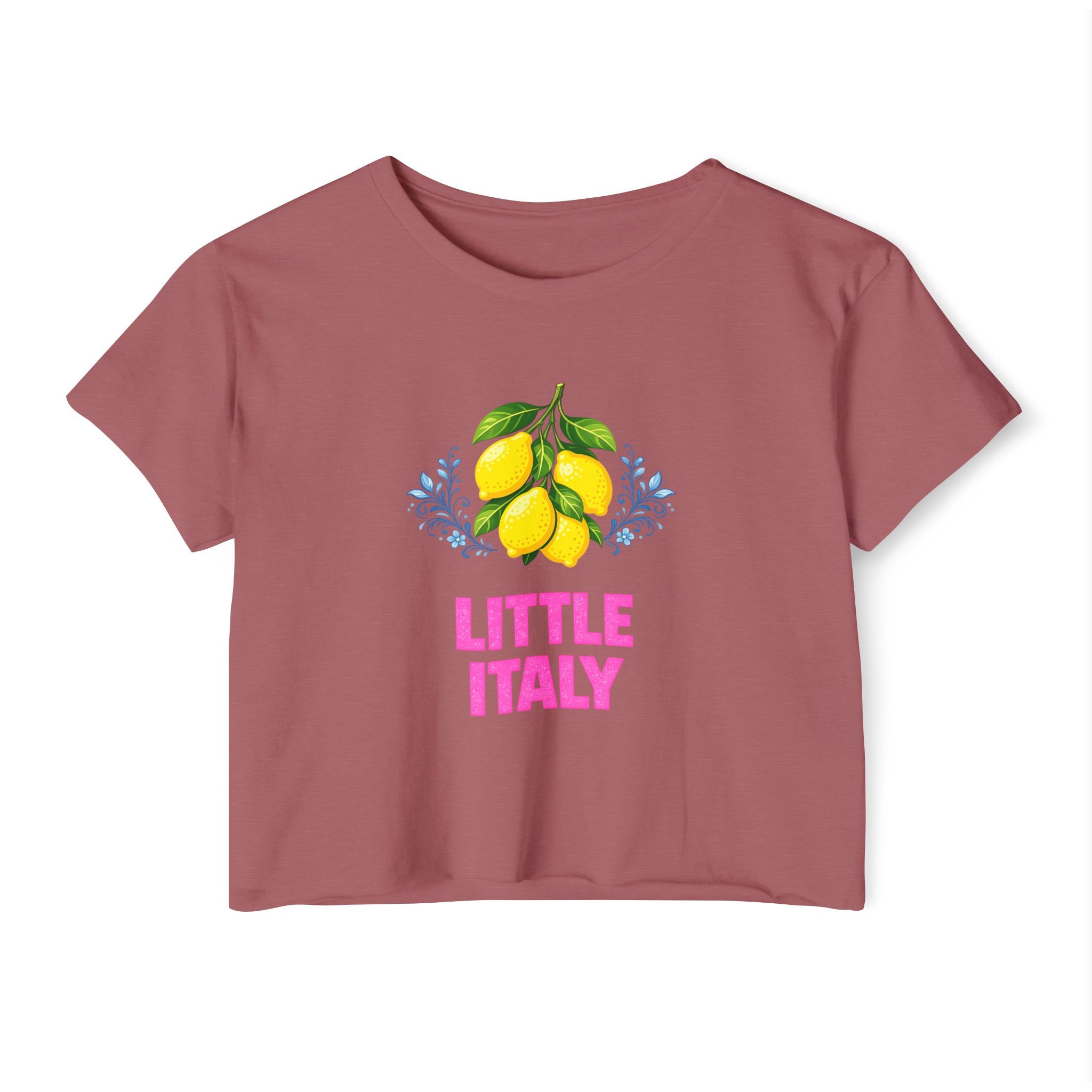 Little Italy Amalfi La Dolce Vita Crop Top T-shirt    New York Sweet Life Tee