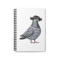 Customizable Williamsburg NYC Pigeon Spiral Journal | Brooklyn Mona Lisa Hipster Bird Lovers Notebook