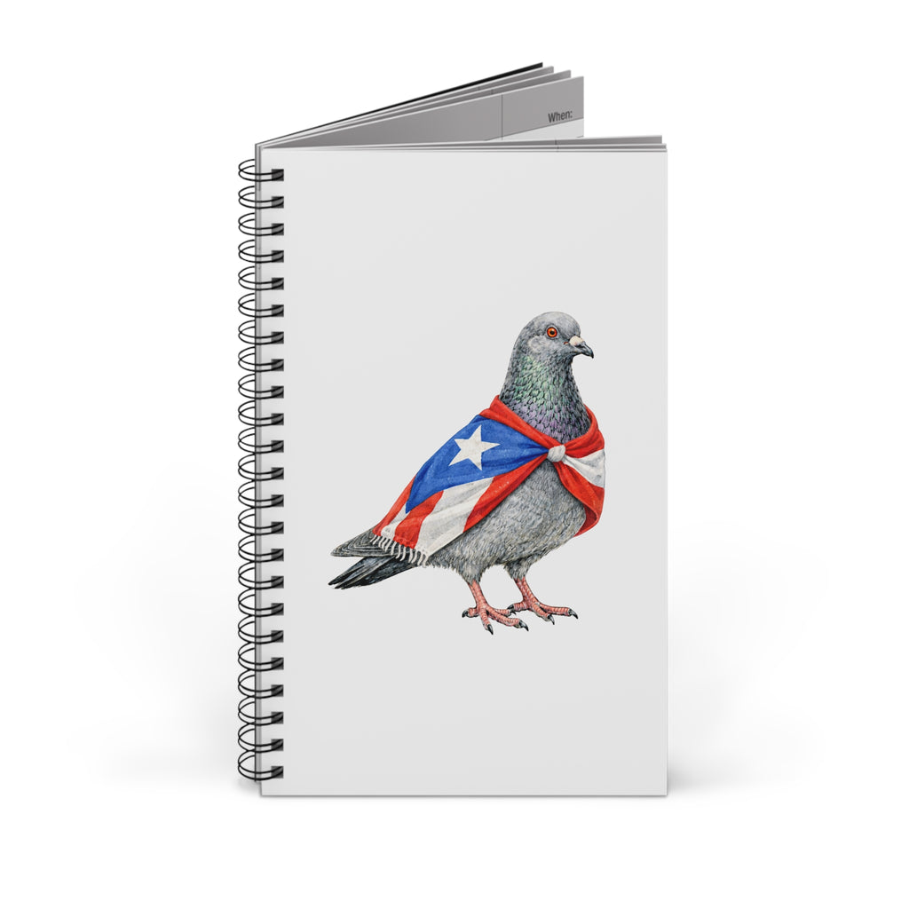 Diario espiral personalizable de palomas de East Harlem, Nueva York | Cuaderno para amantes de las aves de Puerto Rico Boricua